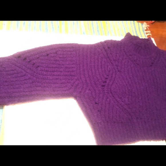 purple chunk-knit wool sweater, crop Isabel Marant - Picture 4 of 8